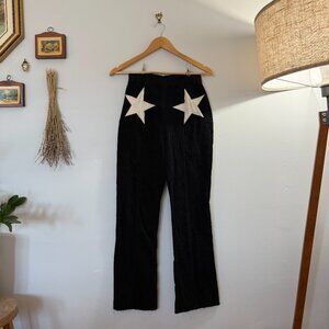 NastyGal Corduroy High Waisted Flared Star Bum Pants Sz 2
